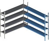 Стеллаж модульный угловой дополнительный POLAIR LOAD.ME INOX 16AL.4IN30.09C