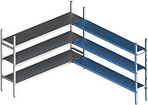 Стеллаж модульный угловой дополнительный POLAIR LOAD.ME INOX 18AL.3IN30.15C