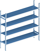 Стеллаж модульный базовый POLAIR LOAD.ME INOX 21AL.4IN40.06B