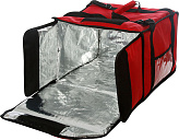 Термосумка Luxstahl 10514 (420х420х500 мм, на 9-10 пицц, фольгированная с вентиляцией, красная)